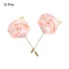 Unique Bargains Wedding Ceremony Anniversary Party Rose Groom Silk Metal Boutonnieres 12 Pcs - 3 of 3