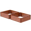 Resenkos Patio Planting Bed, Raised Garden Bed,2 Piece Galvanized Raised Garden Bed, 3.3' x 3.3' x 1' Metal Planter Box, Dark Brown - 2 of 4