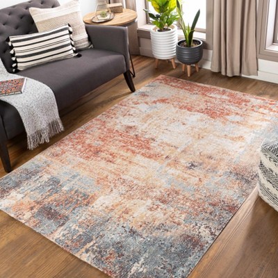 Hauteloom Kugluktuk Abstract Rust Red Performance Rug