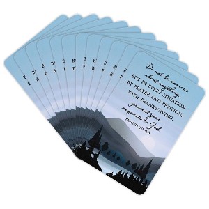 Dicksons Do Not Be Anxious - Philippians 4:6, Blue 3.8 x 2.5 Inch Laminated Cardstock Pocket Card Bookmark; Pack of 12 - 1 of 2