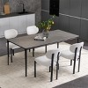 Set of 2 Mid-Century Modern Upholstered Dining Chairs,Armless Kitchen Chairs with Metal Legs & Curved Back-The Pop Home - 3 of 4