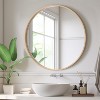 24 Inch Round Wood Mirror, Natural Circle Wall Mirror for Bathroom, Living Room and Bedroom Decor - 3 of 4