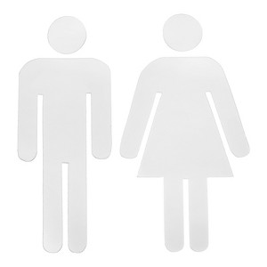 Unique Bargains Self-Adhesive Decor Business Men Women Restroom Sign 1 Set - 1 of 4
