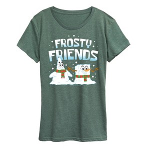 Women's - SpongeBob SquarePants - Frosty Friends Short Sleeve Graphic T-Shirt - 1 of 4