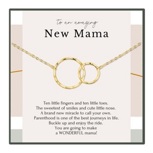 HOPE LOVE SHINE New Mom Necklace 2 Ring Silver Gold – First Time Mom Gift, Baby Shower Jewelry, Meaningful Keepsake for Motherhood - 1 of 4