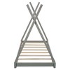 Twin Size House Platform Bed with Triangle Structure,Gray - 4 of 4