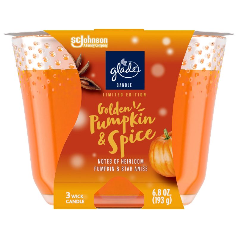 3-Wick Glade Large Candle - Golden Pumpkin &#38; Spice - 6.8oz, 5 of 18