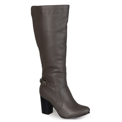 Journee Collection Womens Carver Wide Calf Stacked Heel Knee High Boots