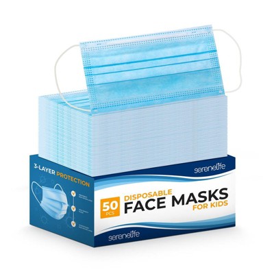 Disposable Face Masks for Kids with 3-Layer Protection, Breathable Design, 100-Pack