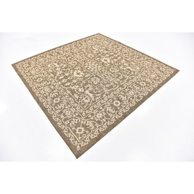 Unique Loom Outdoor Botanical Allover Border Woven Area Rug