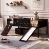 PAGED Twin Size Loft Bed, Modern Wooden Bed Frame with Storage Boxes, Blackboard, Slide and Climbing Frame for Bedroom - 2 of 4