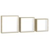 vidaXL Wall Cube Shelves 3 pcs White and Sonoma Oak - 3 of 4