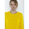 JENNIE LIU Women's 100% Cashmere Button Front Long Sleeve Crewneck Cardigan Sweater - 3 of 3