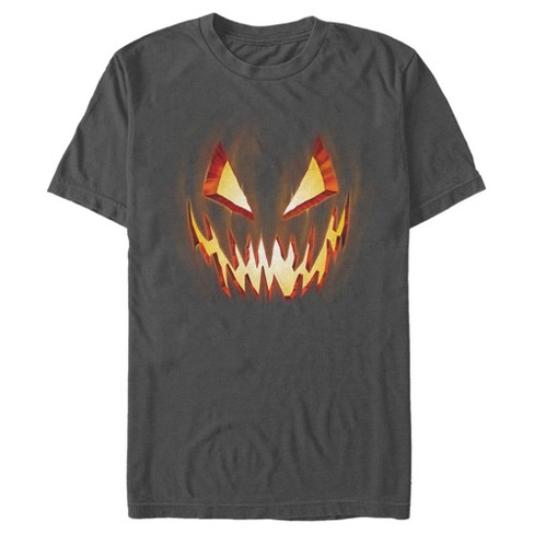 Men's Lost Gods Evil Pumpkin Face T-shirt - Charcoal - 3x Large : Target