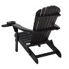 Jiallo Foldable Adirondack Chair with cup holder Conversation Set, 2 Foldable Adirondack Chairs with cup holders with Ottoman and 1 End Table - image 4 of 4