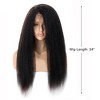 Unique Bargains Women's Long Straight Lace Front Wigs with Wig Cap 24" Black 1PC - 2 of 4
