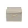 Household Essentials Set of 2 Square Storage Boxes with Lids Cream Linen