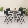 Tangkula Folding Bar Stools Set of 4 Patio Sling Chairs w/ Backrest Humanized Footrest Black - 2 of 4