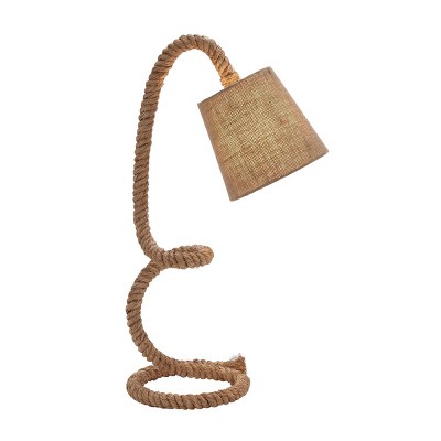 29" Coastal Abaca Rope and Iron Bent Neck Task Lamp - Olivia & May