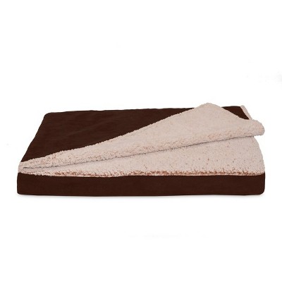 Medium Espresso Orthopedic Memory Foam Pet Bed with Blanket Top