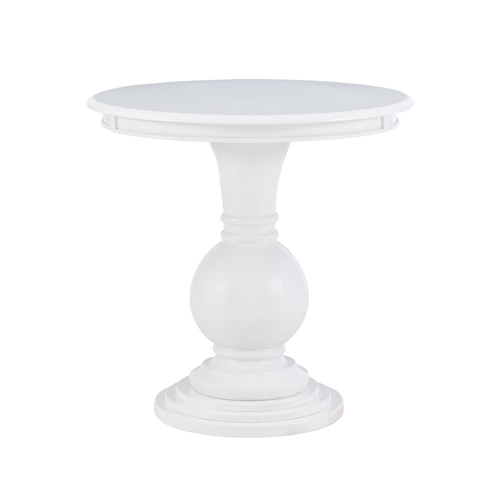 Photos - Coffee Table 26" Dante Traditional Round Accent Table White - Powell