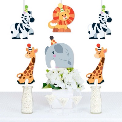 Big Dot of Happiness Jungle Party Animals - Elephant, Giraffe, Lion, & Zebra Decor DIY Safari Zoo Birthday Party or Baby Shower Essentials - Set of 20