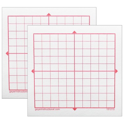 Geyer Instructional Graphing 3M Post-it® Notes, XY Axis, 10 x 10 Square Grid, 4 Pads Per Pack, 2 Packs