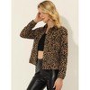 INSPIRE CHIC Women's Turn-Down Collar Flap Pockets Snap Button Faux Suede Jacket - 2 of 4