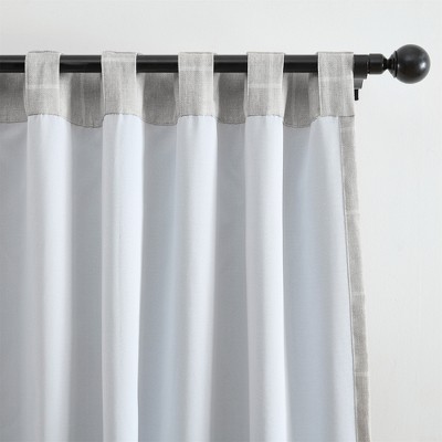 Sawyer Gray Linen-Textured Blackout Window Curtain Panel