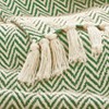 Americanflat Zaina Throw Blanket in Sage and Beige Herringbone - 100% Cotton with Fringe - 50" x 60" - 3 of 4