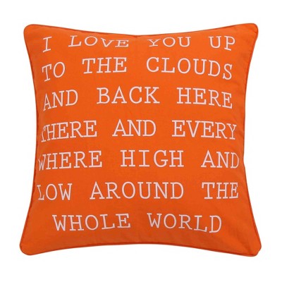 Sylvie - I Love You Pillow - Orange & White - Levtex Home