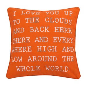 Sylvie - I Love You Pillow - Orange & White - Levtex Home - 1 of 3