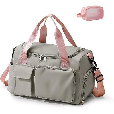 Small Gym Bag for Women, Travel Duffle Bag Carry On Weekender Bag with Shoe Compartment