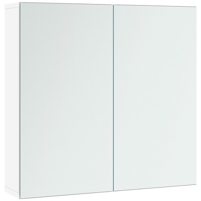 Yaheetech Frameless Mirror Cabinet with Two Frameless Mirrored Doors and Adjustable Shelf