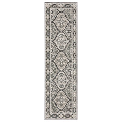 Oriental Weavers Ellington ELL04 Grey/ Ivory Indoor Area Rug - 2'3" x 7'6"
