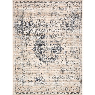 Reversible Easy-Care Blue Spot 9' x 12' Area Rug