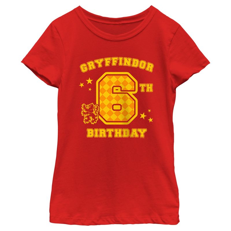 Girl's Harry Potter Gryffindor 6th Birthday T-Shirt, 1 of 6