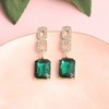 SOHI Women's Green  Embellished Drop Earrings - 2 of 3