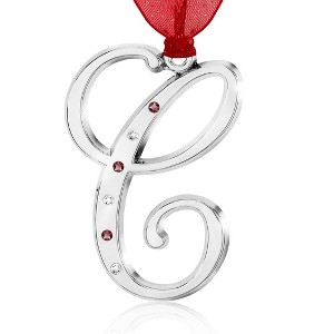 Gloria Duchin Silvertone Initial C Tree Ornament - 1 of 4