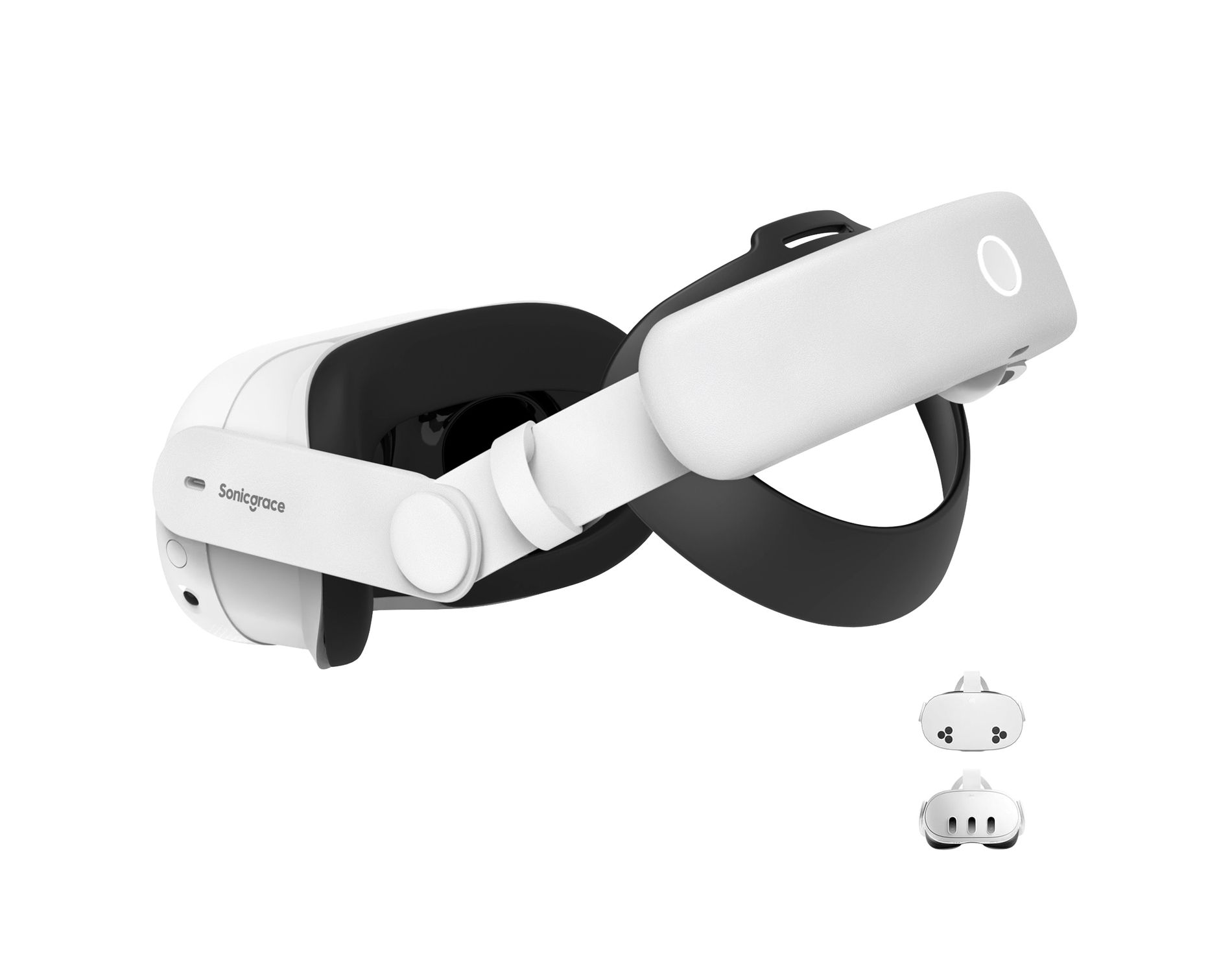 Sonicgrace S3 Pro Magnetic-Battery Head Strap in White