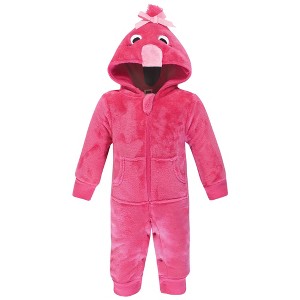 Hudson Baby Infant Boy Plush Jumpsuits, Flamingo - 1 of 2