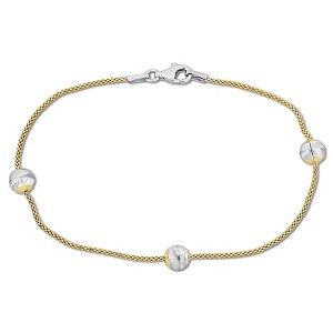 EVERLY JEWELRY |6mm Ball Station Chain Bracelet in Silver - Multiple Metal Color Options - 1 of 4