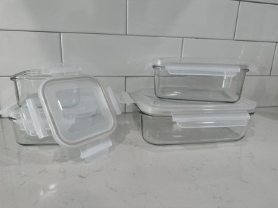 8pc (set Of 4) Glass Food Storage Container Set Clear - Figmint