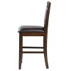Kumasinova Bar Stools Set of 2 with Padded Seat,Faux Leather Counter Stools with Back,Transitional Counter Height Bar Stools for Island,Brown,Walnut - 4 of 4