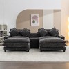 111" Modern Chenille Sectional Sofa with Storage and Two Ottomans, Comfy Cloud Sofa Couch for Living Room or Apartment – The Pop Home - 2 of 4