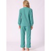 cheibear Women's Fuzzy Flannel Long Sleeve Sweatsuits with Sweater Pants 2 Piece Pajama Sets - 4 of 4