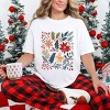 Christmas Flowers and Berries Distressed - Women's Garment Dyed Graphic T-Shirt - 2 of 4