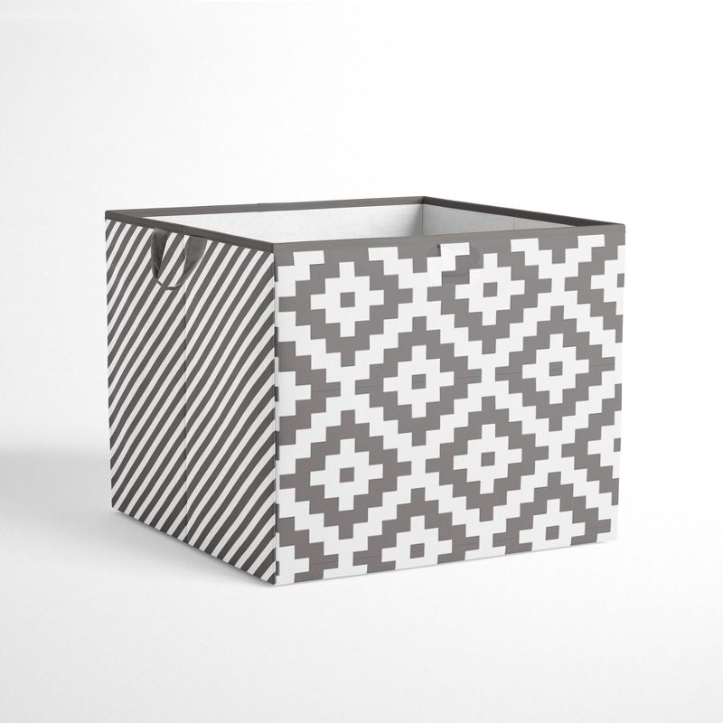 Bacati - Love Gray/white Storage Box Large, 1 of 7