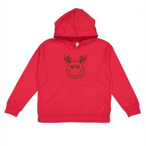 S.W.Smiley Reindeer Lights - Toddler Hoodie and Youth Hoodie - 1 of 1