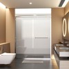 56"-60"Wx72" H Semi-Frameless Double Sliding Shower Door, 1/4" (6mm) Thick SGCC Tempered Glass Door With Explosion-Proof Film - 2 of 4